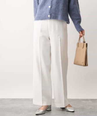 パウダーツイルストレッチワイドパンツ／洗える