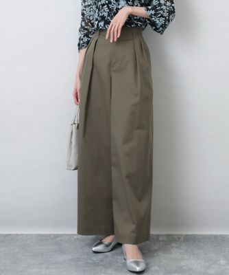 ＜MK MICHEL KLEIN (Women)＞ライトツイル２タックワイドパンツ／洗える
