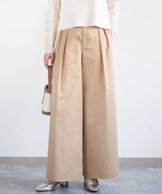 ライトツイル２タックワイドパンツ／洗える