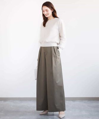 ライトツイル２タックワイドパンツ／洗える