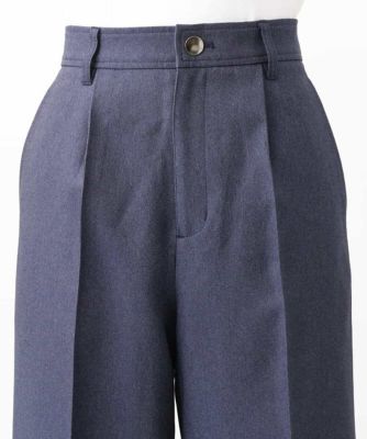 デニムライクストレートワイドパンツ／洗える