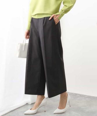 ＜MK MICHEL KLEIN (Women)＞ストレッチワイドクロップドパンツ／洗える