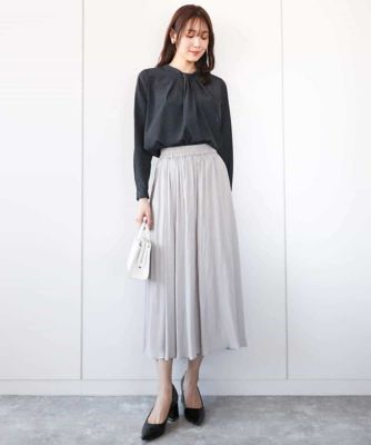 サテンガウチョパンツ／接触冷感／洗える