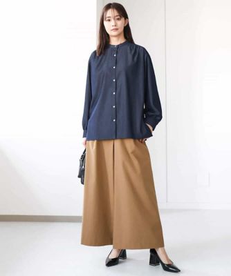 ストレッチツイル　プルオンワイドパンツ／洗える