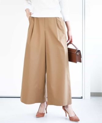 ストレッチツイル　プルオンワイドパンツ／洗える