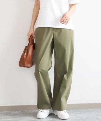 ＜MK MICHEL KLEIN (Women)＞コットンライクストレッチワイドパンツ／抗ピリング／洗える