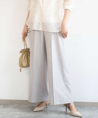 ＜MK MICHEL KLEIN (Women)＞バイオヴィンテージツイル　ワイドストレートパンツ／接触冷感／ＵＶカット／速乾／洗える