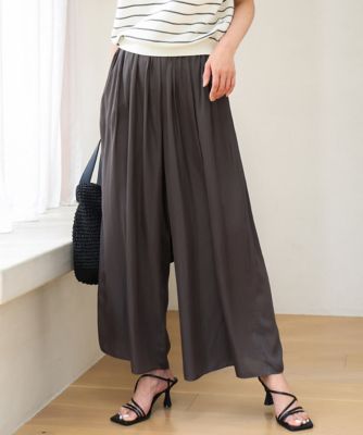 ＜MK MICHEL KLEIN (Women)＞［ＵＶカット／接触冷感／洗える］サテンワイドパンツ
