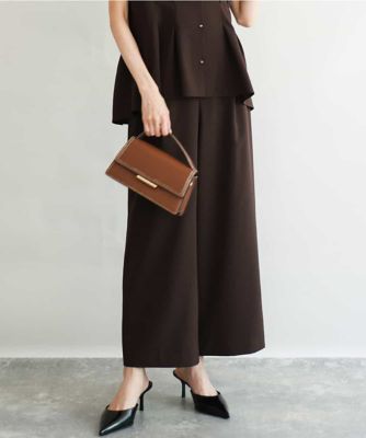 ＜MK MICHEL KLEIN (Women)＞［洗える］リネンライクストレッチ　ストレートワイドパンツ