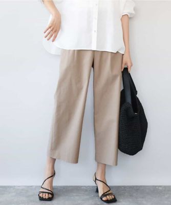 洗える］ナチュラルツイルワイドクロップドパンツ | MK MICHEL KLEIN