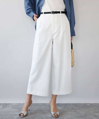 洗える］ナチュラルツイルワイドクロップドパンツ | MK MICHEL KLEIN