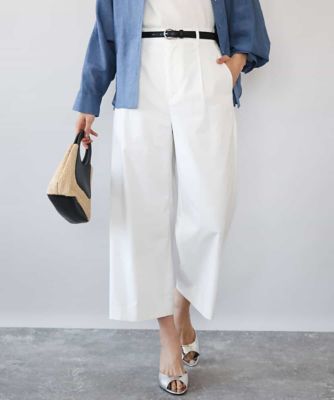 ＜MK MICHEL KLEIN (Women)＞［洗える］ナチュラルツイルワイドクロップドパンツ