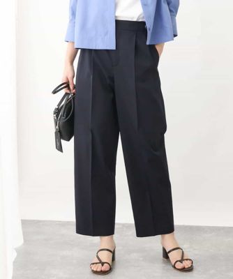 サイドバックルデザインツイルワイドパンツ／洗える