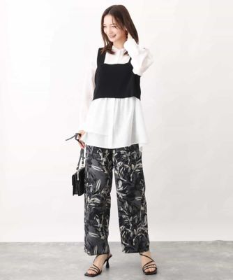 ボタニカル柄ワイドパンツ／洗える | MK MICHEL KLEIN (Women  