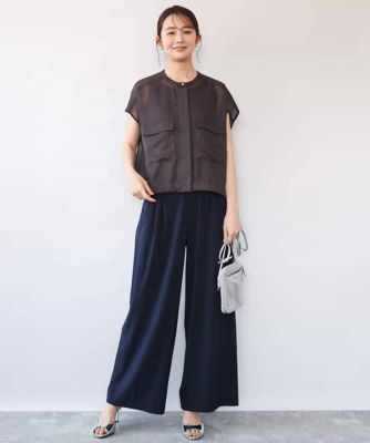 接触冷感／洗える］リラクシーワイドパンツ | MK MICHEL KLEIN (Women