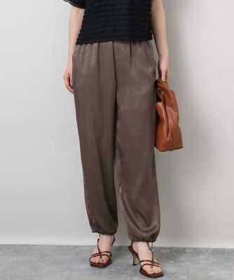 ＜MK MICHEL KLEIN (Women)＞サテンヴィンテージ調ワイドパンツ／接触冷感／洗える