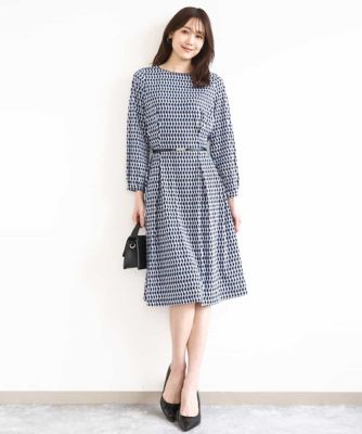 みき Iイージーケア］幾何柄ジャージーワンピース／洗える | MK MICHEL