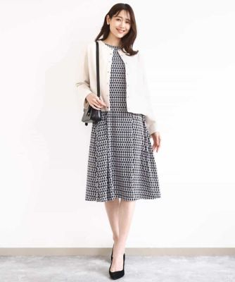 Iイージーケア］幾何柄ジャージーワンピース／洗える | MK MICHEL