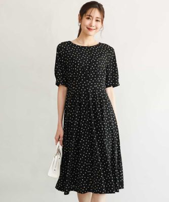 ＜MK MICHEL KLEIN (Women)＞［イージーケア／洗える］タックデザインジャージーワンピース