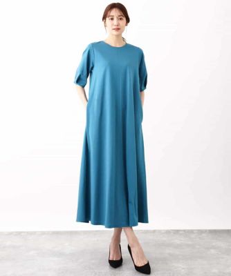 ランタンスリーブＡラインワンピース／洗える