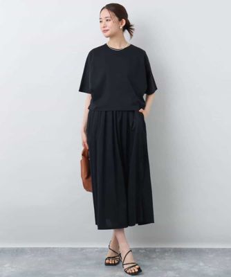 ウエスト切り替えノースリーブワンピース／接触冷感／洗える