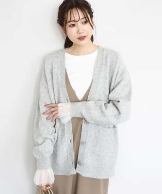 MK MICHEL KLEIN (Women)/エムケーミッシェルクラン ソフト起毛ニットカーディガン/洗える 91ライトグレー トップス【三越伊勢丹/公式】