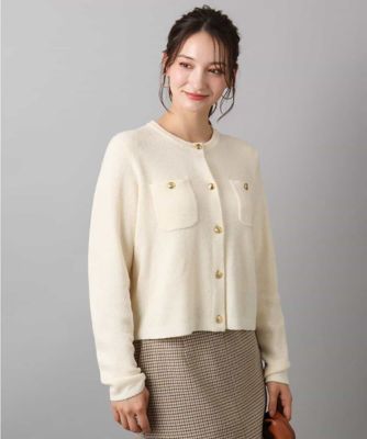 MK MICHEL KLEIN (Women)/エムケーミッシェルクラン ミニブークレーカーディガン/洗える 80アイボリー トップス【三越伊勢丹/公式】