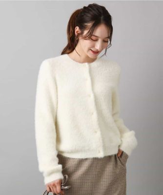 MK MICHEL KLEIN (Women)/エムケーミッシェルクラン フェザーニットカーディガン/洗える 80アイボリー トップス【三越伊勢丹/公式】