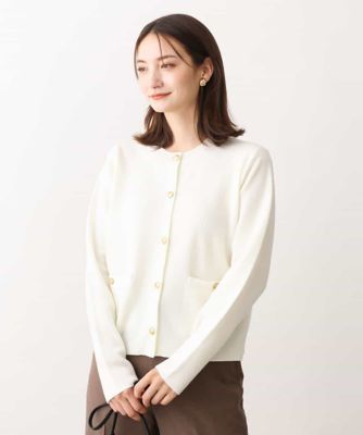 ＜MK MICHEL KLEIN (Women)＞ミラノリブニットカーディガン／洗える