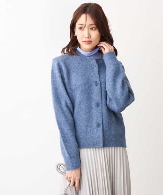 ＜MK MICHEL KLEIN (Women)＞ラメ入り起毛ニットカーディガン／洗える