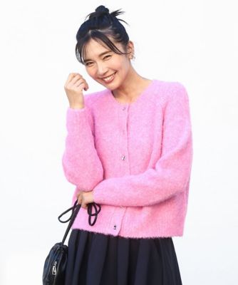 MK MICHEL KLEIN (Women)/エムケーミッシェルクラン ヘアリーニットカーディガン/洗える 03ピンク トップス【三越伊勢丹/公式】