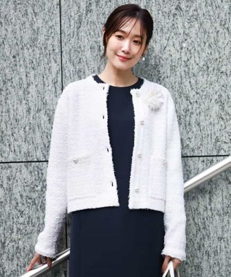 ニットツィードジャケット／洗える | MK MICHEL KLEIN (Women