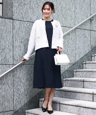 ニットツィードジャケット／洗える | MK MICHEL KLEIN (Women