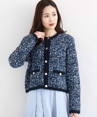 ＜MK MICHEL KLEIN (Women)＞ツイードニットジャケット／洗える