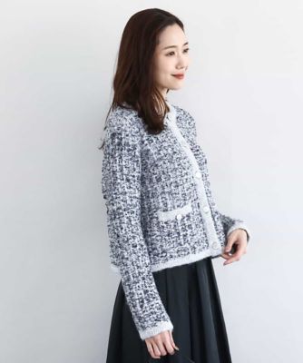 ツイードニットジャケット／洗える | MK MICHEL KLEIN (Women