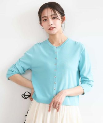 ＜MK MICHEL KLEIN (Women)＞ドットボタンニットカーディガン／接触冷感／ＵＶカット／洗える