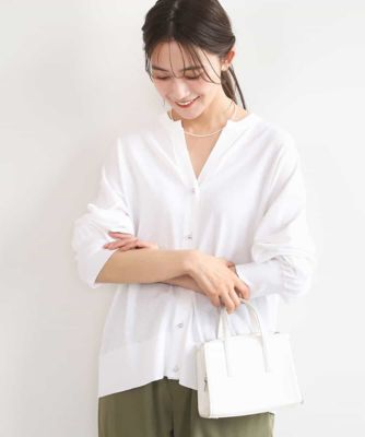 ＜MK MICHEL KLEIN (Women)＞［ＵＶカット／接触冷感／洗える］キーネックカーディガン