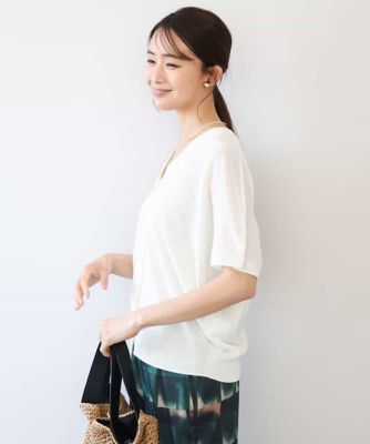 ＜MK MICHEL KLEIN (Women)＞［洗える］Ｖネックドルマンスリーブカーディガン