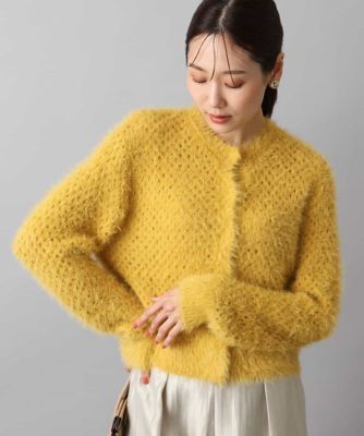 MK MICHEL KLEIN (Women)/エムケーミッシェルクラン フェザーヤーンニットカーディガン/洗える マスタード26 トップス【三越伊勢丹/公式】