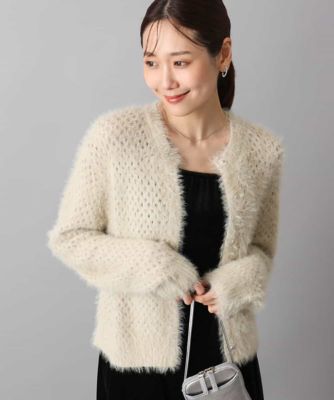 MK MICHEL KLEIN (Women)/エムケーミッシェルクラン フェザーヤーンニットカーディガン/洗える ベージュ82 トップス【三越伊勢丹/公式】