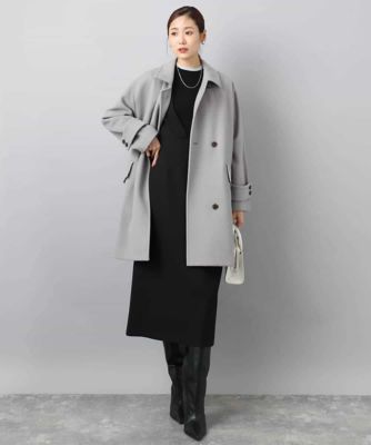 SUPER100'sウール スタンドカラーミドルコート | MK MICHEL