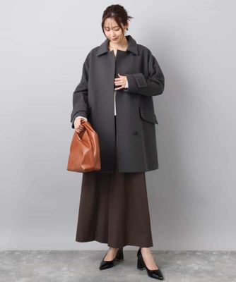 SUPER100'sウール スタンドカラーミドルコート | MK MICHEL