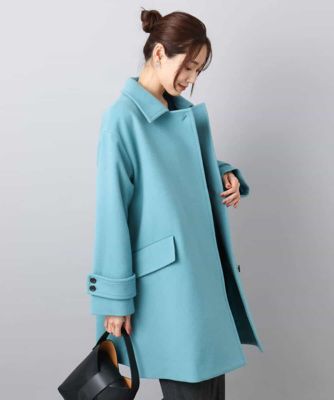 SUPER100'sウール スタンドカラーミドルコート | MK MICHEL