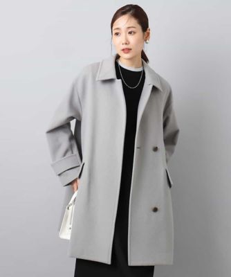 SUPER100'sウール スタンドカラーミドルコート | MK MICHEL