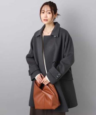 SUPER100'sウール スタンドカラーミドルコート | MK MICHEL