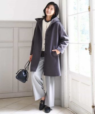 SUPER100'sウール フーデットミドルコート | MK MICHEL KLEIN