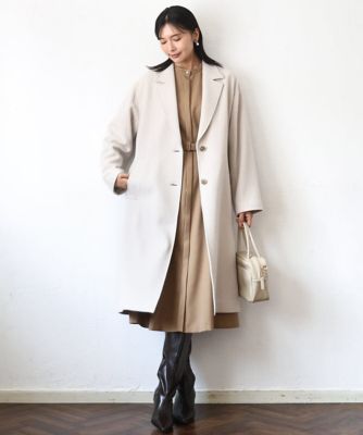 MK MICHEL KLEIN (Women)/エムケーミッシェルクラン [超軽量]エアリアルウール チェスターコート 82ベージュ コート・ジャケット【三越伊勢丹/公式】