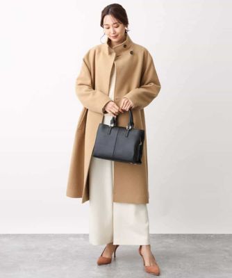 SISE ウールナイロン ロングコート ウールナイロンモッサ スタンドカラーロングコート | MK MICHEL KLEIN