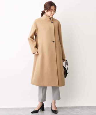 SISE ウールナイロン ロングコート ウールナイロンモッサ スタンドカラーロングコート | MK MICHEL KLEIN