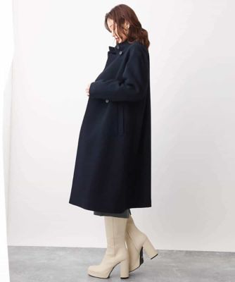 ウールナイロンモッサ スタンドカラーロングコート | MK MICHEL KLEIN
